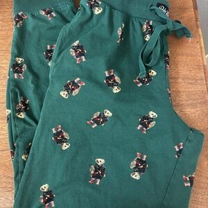 Polo by Ralph Lauren  Green  Scruff Bear Pajama Bottoms Size Small